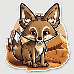 Coyote cartoon - clever desert predator  cartoon sticker style