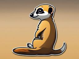 Meerkat cartoon - watchful, standing mammal  cartoon sticker style