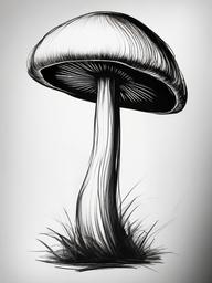 sketch of a mushroom  minimal rough sketch scribbles,doodles,black and white