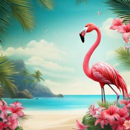Beach Background Wallpaper - flamingo beach background  