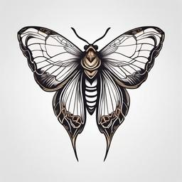 Moth Simple Tattoo - Embrace simplicity with a straightforward and minimalist moth tattoo design for a clean and refined appearance.  simple vector color tattoo, minimal, white background