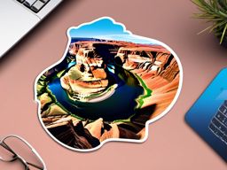 Horseshoe Bend sticker- Breathtaking horseshoe-shaped meander of the Colorado River, , sticker vector art, minimalist design