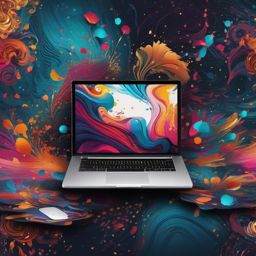 Aesthetic Wallpaper Laptop - Artistic Laptop Workspace  intricate patterns, splash art, wallpaper art