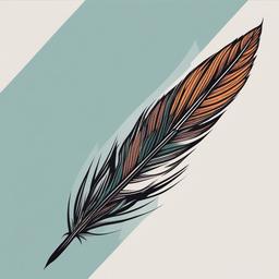 sparrow feather tattoo  minimalist color tattoo, vector