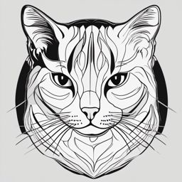 Cat Clipart Black and White,Designing a monochrome cat-themed poster with cat clipart black and white  simple, 2d flat