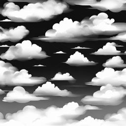 cloud clipart black and white in a peaceful sky - drifting serenely. 