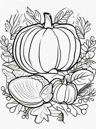 Thanksgiving Greeting Coloring Pages - Sending Cheerful Messages of Thanks  minimal black outline printable sheet, coloring page