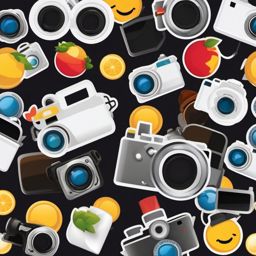 Camera and Globe Emoji Sticker - Global photography, , sticker vector art, minimalist design