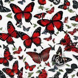 Butterfly Background Wallpaper - red butterfly black background  