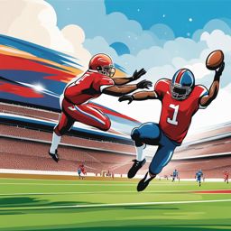 football clipart - flying through the air in a game. 