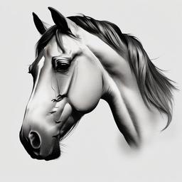 horse tattoo for men  simple tattoo,minimalist,white background