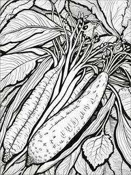 Vegetable Coloring Pages - Fresh horseradish root  simple coloring pages