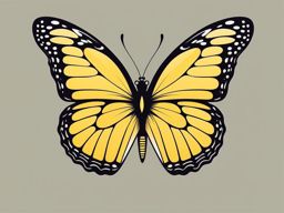 Yellow butterfly tattoo, Butterfly tattoos in a striking shade of yellow.  viviid colors, white background, tattoo design