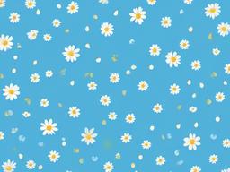 Blue Background Flower-Light blue with scattered flower illustrations for a refreshing feel  background wallpaper