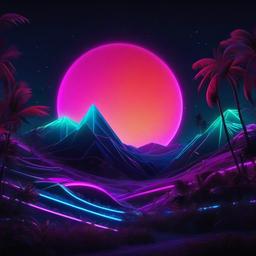 Neon Background Wallpaper - neon moon wallpaper  