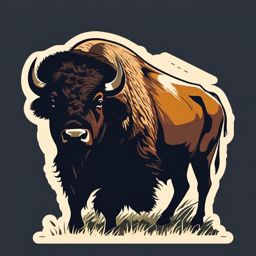 Yellowstone Bison sticker- Iconic wildlife of Yellowstone National Park, , sticker vector art, minimalist design