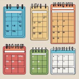 Calendar clipart - Calendar marking dates and scheduling,  color clipart, vector art