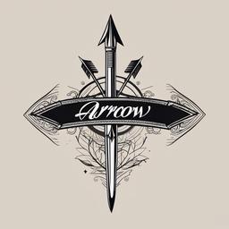 arrow with name tattoo  vector tattoo design