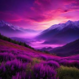 Purple Sky Wallpapers Majestic Purple Skies for a Mesmerizing Look wallpaper splash art, vibrant colors, intricate patterns