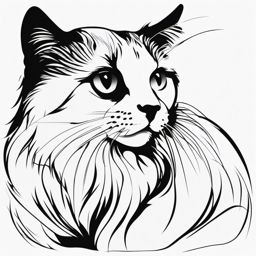 Cat Clipart White and Black,Designing a monochrome cat-themed poster with cat clipart white and black  simple, 2d flat