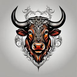 bull taurus tattoo  simple vector color tattoo