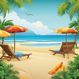 Beach background - cartoon background beach  