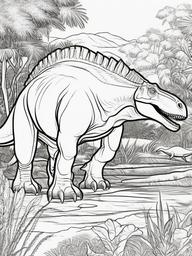 Dinosaur Coloring Pages - Iguanodon Grazing  simple coloring pages