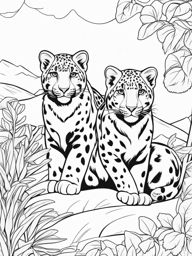 snow leopards cute animals coloring page 