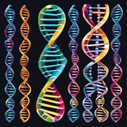 DNA Double Helix clipart - Molecular structure of genetic material, ,color clipart vector style