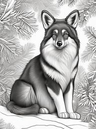 Christmas Coloring Pages Animals  outling,coloring pages,black and whit