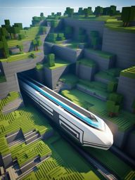 underground maglev transit tunnel connecting distant cities - minecraft house design ideas minecraft block style