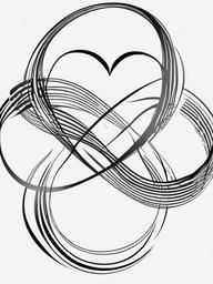 Infinity Heartbeat Tattoo - Symbolize everlasting love with a tattoo that combines the infinity symbol with the rhythmic heartbeat.  simple vector color tattoo,minimal,white background