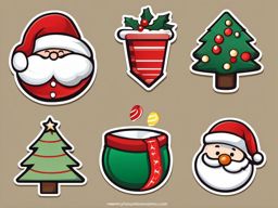 Clipart Images for Christmas,Illustrating a Christmas craft project with clipart images for Christmas  simple, 2d flat