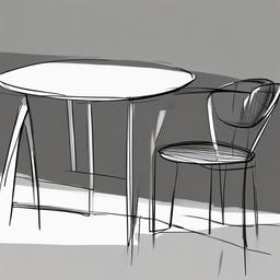 sketch of a table  minimal rough sketch scribbles,doodles,black and white