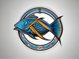 Christian Fish Tattoo-Bold and symbolic tattoo featuring the Christian fish symbol, capturing themes of faith and spirituality.  simple color vector tattoo