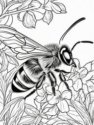 Bumble Bee Coloring Pages - Bumble Bee with a stinger  simple coloring pages