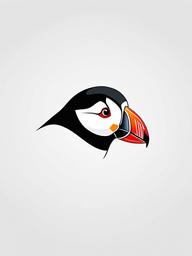 Puffin Tattoo - Playful puffin  minimal tattoo design, white background