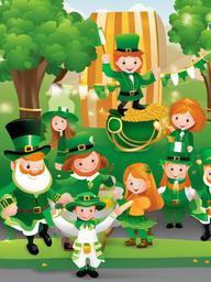 St. Patrick's Day clipart - St. Patrick's Day parade scene  