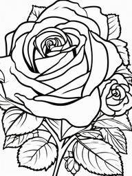 Rose Coloring Pages - Rose with a snail  simple coloring pages