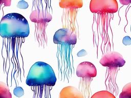 Watercolor Jellyfish Tattoo - Infuse vibrant watercolor hues into your jellyfish design.  minimalist color tattoo, vector