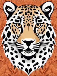 Leopard clipart - Agile big cat with striking rosette patterns, ,vector color clipart,minimal