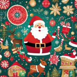 Santa's Workshop Christmas Wallpaper with Christmas Joy at the North Pole wallpaper splash art, vibrant colors, intricate patterns