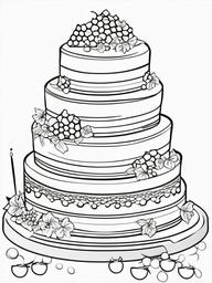 Cake Coloring Pages - Honey cake with honeycomb decoration  simple coloring pages