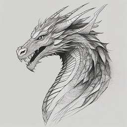 drawing of a cosmic dragon  minimal rough sketch scribbles,doodles,black and white