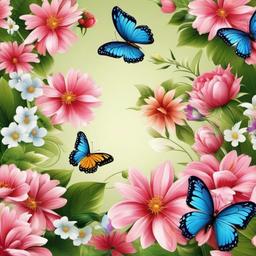 Flower Background Wallpaper - butterflies and flowers background  
