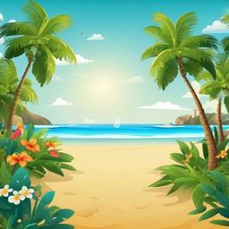 Beach background - beach cartoon background hd  