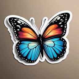 Butterfly in Flight Sticker - Graceful butterfly soaring through the air, ,vector color sticker art,minimal