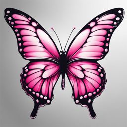 Pink butterfly tattoo, Striking butterfly tattoos in a lovely shade of pink.  viviid colors, white background, tattoo design