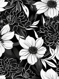 Flower Background Wallpaper - black flower white background  