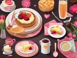 Happy Mothers Day clipart - Mother's Day brunch spread  